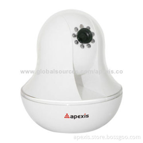 Apexis Network dome Camera for Smart Home Systems and IR Night Visibility to 15m and Pan/Tilt